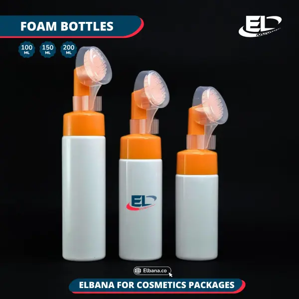 Orange Foam Pump Bottles - With Brush