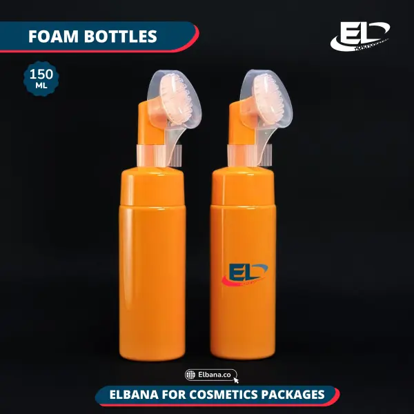 Orange Foam Pump Bottles - With Brush 150 ML