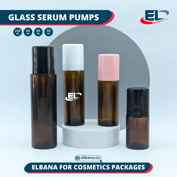 Glass Serum Pumps - Amber Bottle