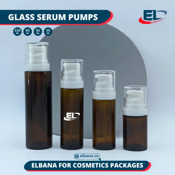 Glass Serum Pumps - Amber Bottle