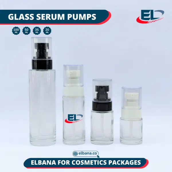 Glass Serum Pumps - Clear Bottle