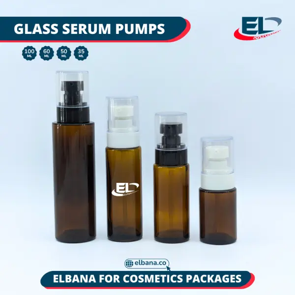 Glass Serum Pumps - Amber Bottle