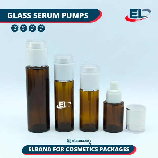 Glass Serum Pumps - Amber Bottle