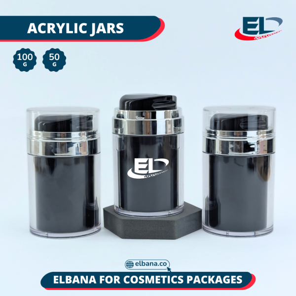 Black Airless Jars Acrylic