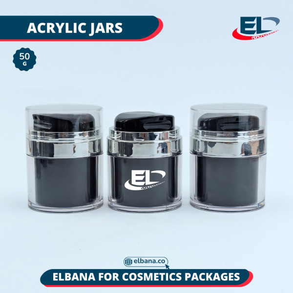 Black Airless Jars Acrylic