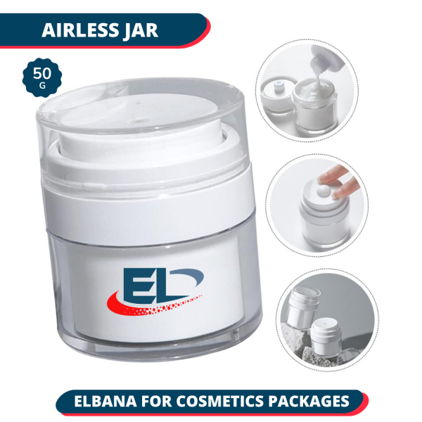 White Airless Jars Acrylic - 50G