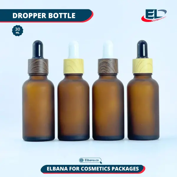 Dropper Bottles (Neck 18) Packaging - Frosted Amber 30ML