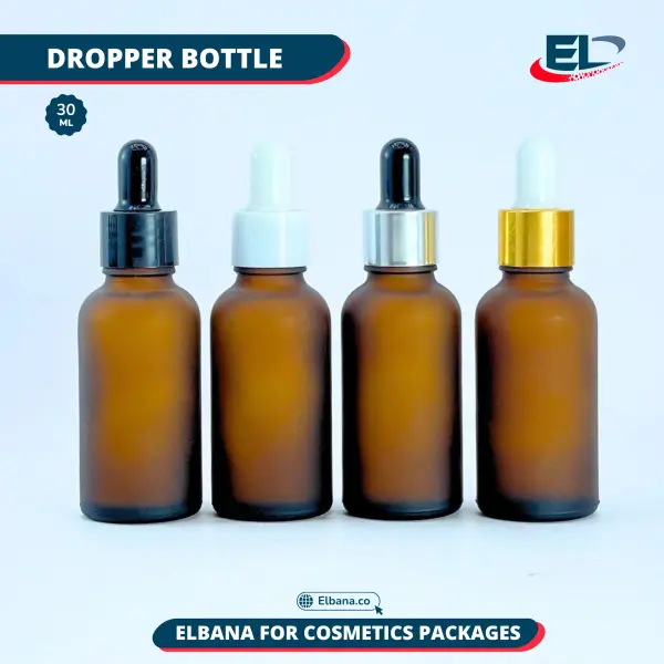 Dropper Bottles (Neck 18) Packaging - Frosted Amber 30ML