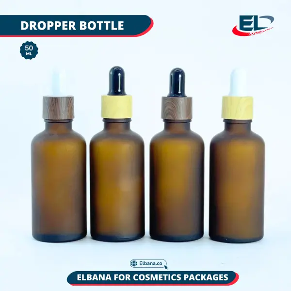 Dropper Bottles (Neck 18) Packaging - Frosted Amber 50ML