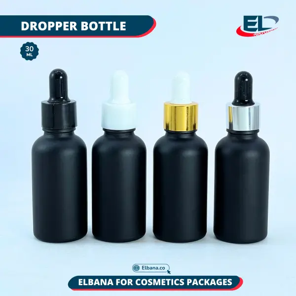 Dropper Bottles (Neck 18) Packaging -Black Bottle 30ML