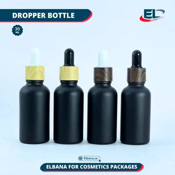 Dropper Bottles (Neck 18) Packaging -Black Bottle 30ML